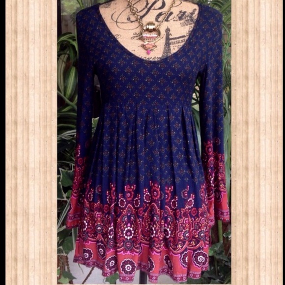 💖LAST ONE-NAVY SZ. S TUNIC BOHO DRESS🆕BOUTIQUE - Picture 4 of 6
